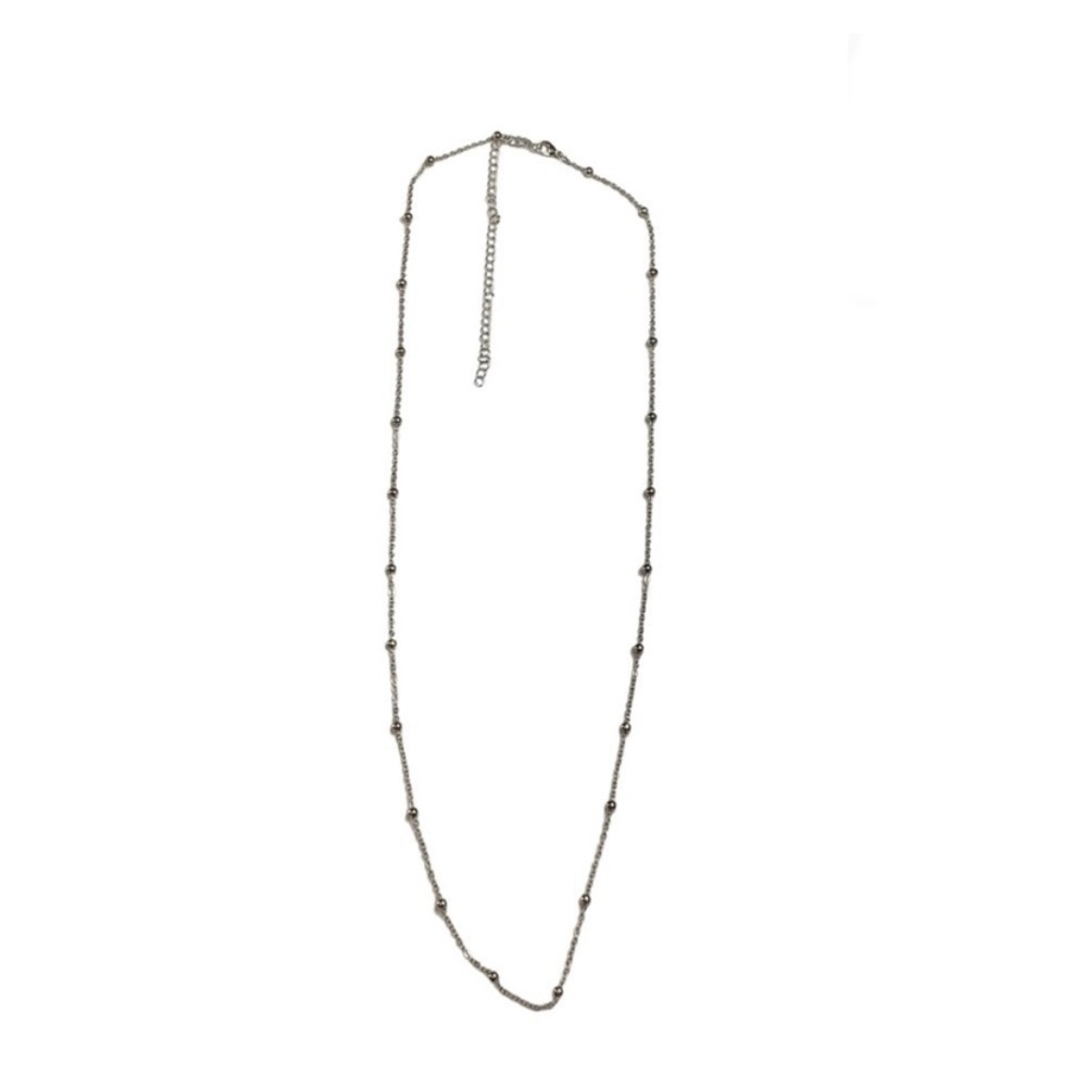 Silver Beaded Necklace 15$